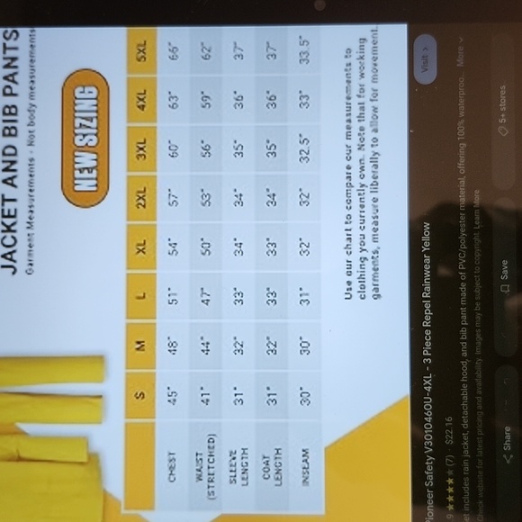 NIB Comfi-Wear 2pc Bib Style Rainsuit - Picture 16 of 16